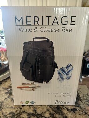 Meritage Wine & Cheese Tote - Black by Picnic Time